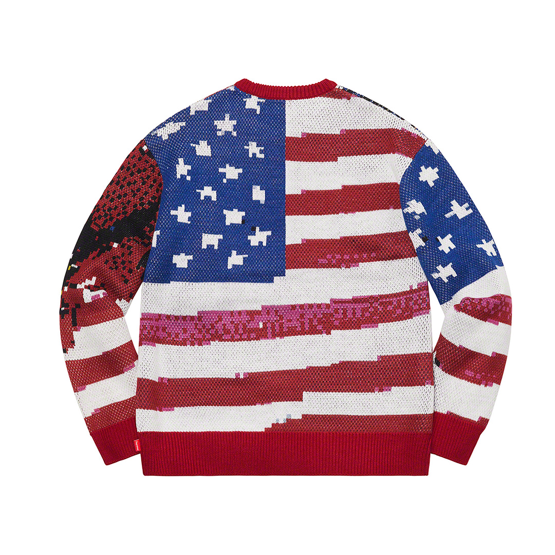 supreme digital flag sweater red